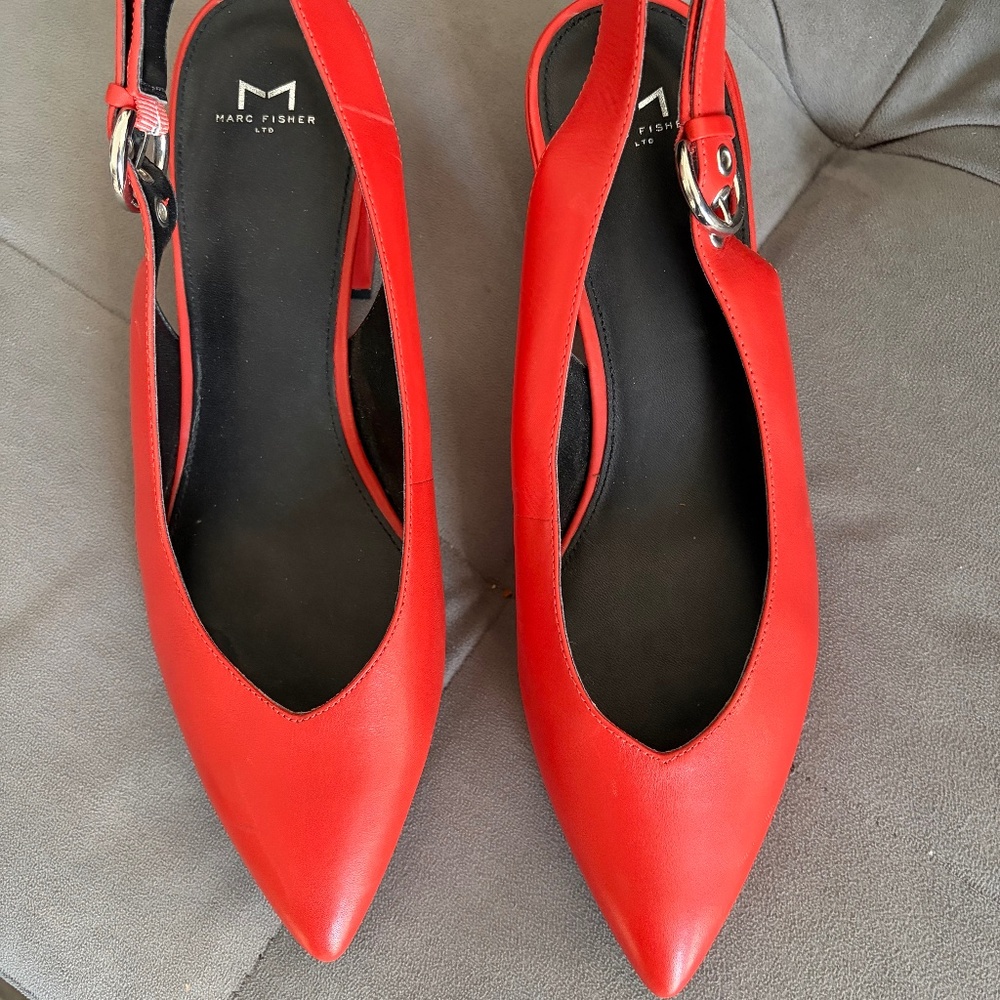Marc Fisher Red Slingback Heels